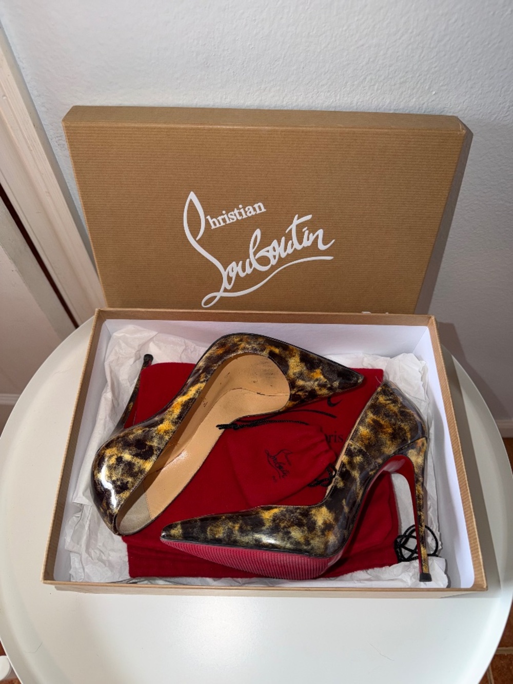 Christian Louboutin Patent Pumps Animal Print EU 35 US 5 Pre-Owned